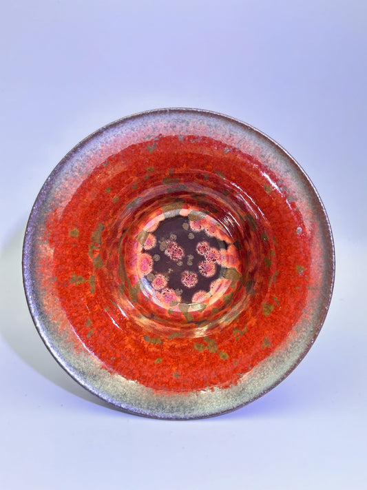 Brown glaze fire phoenix pattern red oil droplet pattern, thin clay body 2-piece Gaiwan set