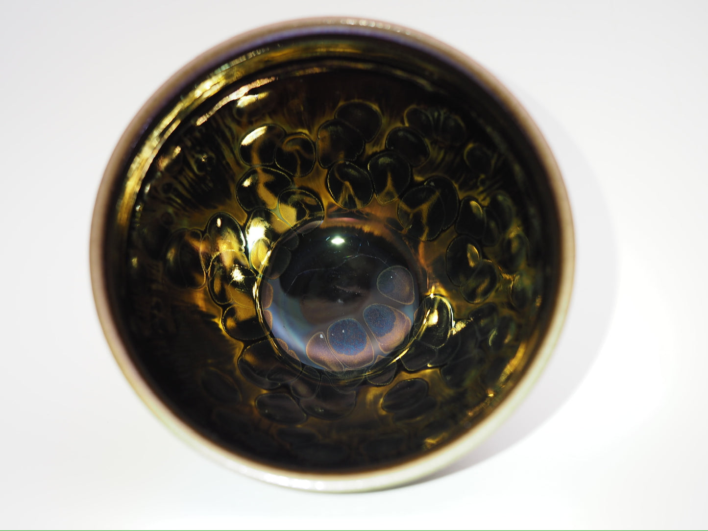 Dark Golden Yohen Glaze Tied Mouth Cup