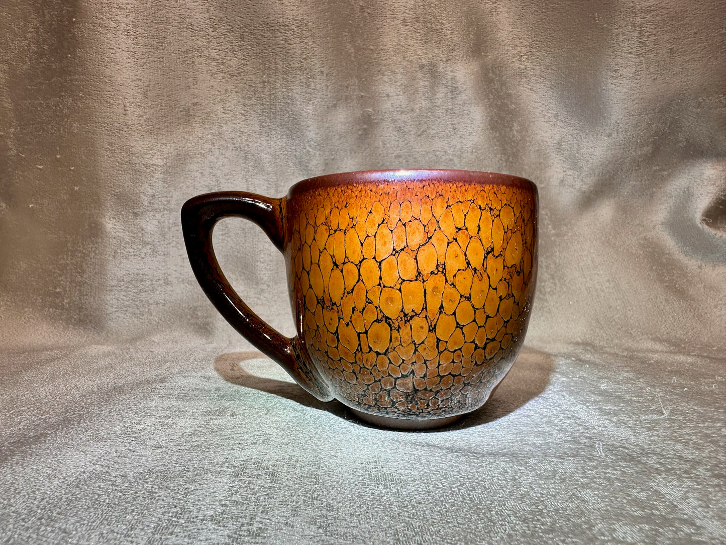 Black glaze golden orange partridge feather pattern ox-blood red rim coffee cup mug, limited edition, JiPeiFu