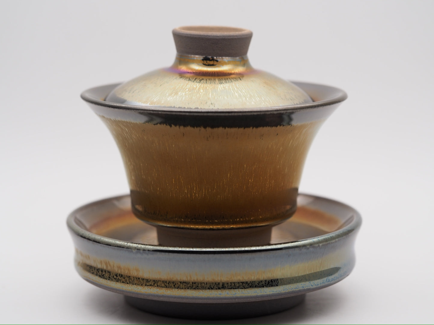 Golden Hare's Fur Rainbow Halo 3-piece Gaiwan Set