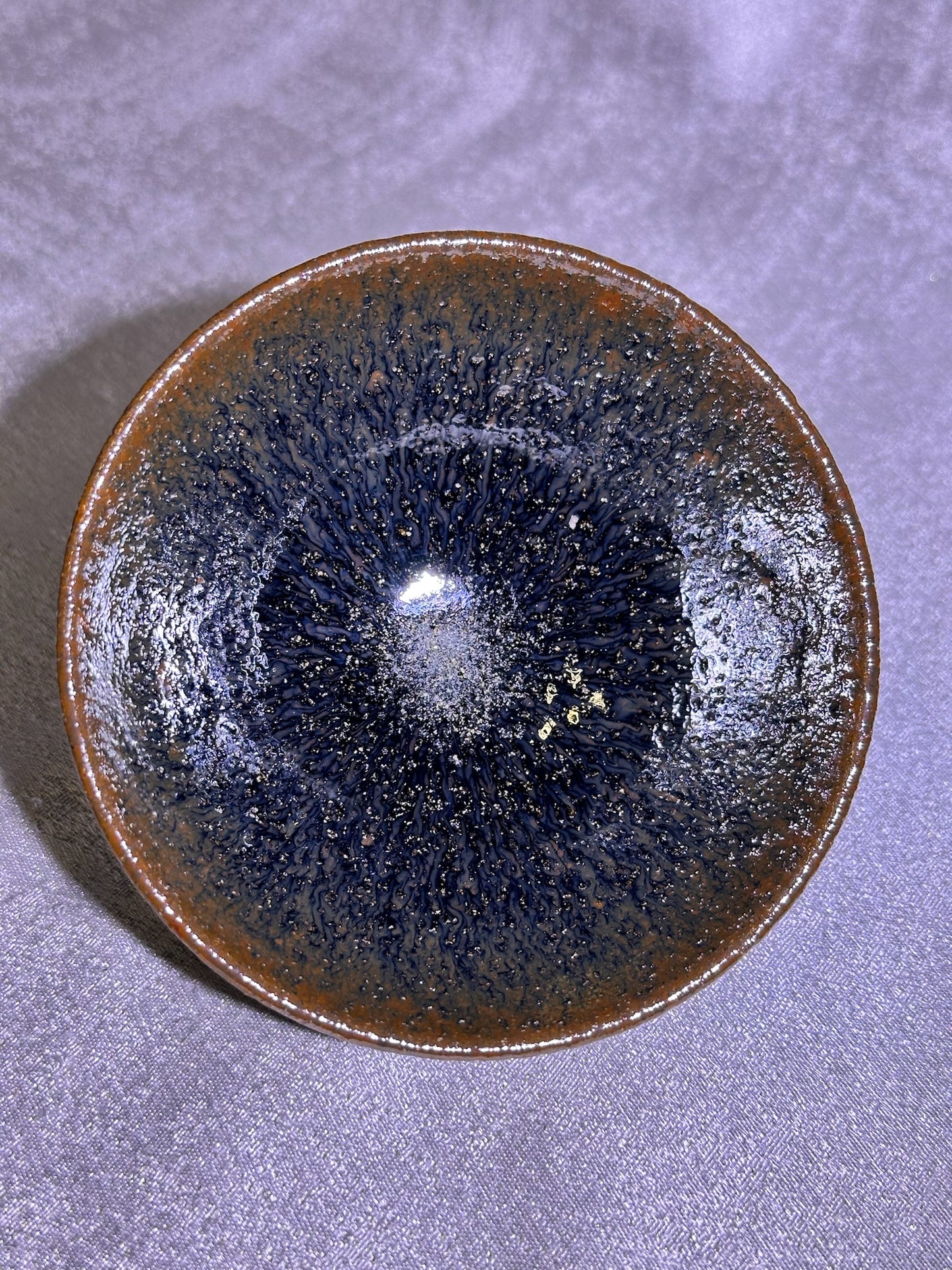Ancient Song dynasty hare’s fur Old rough clay body flat mouth shape cup, ZoYunYuan