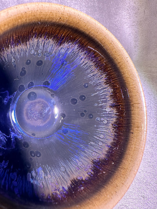 Black blue glaze dazzling Yohen pattern unique tied mouth shape, YouGuanWei