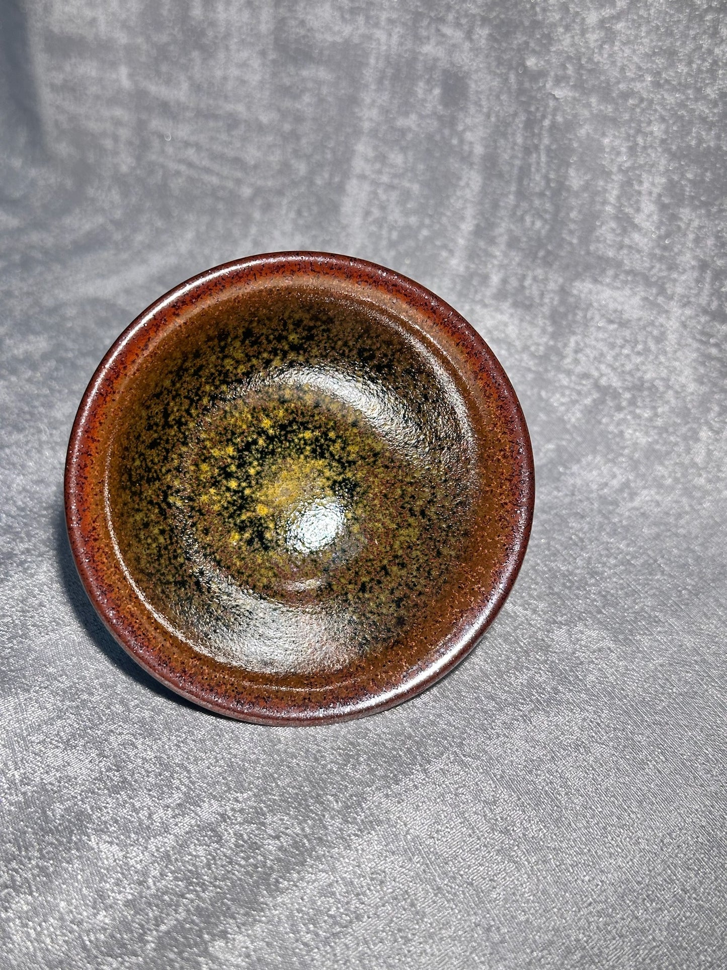 Cup14-Flower moon night pattern black glaze elegant high foot palace bow shape cup