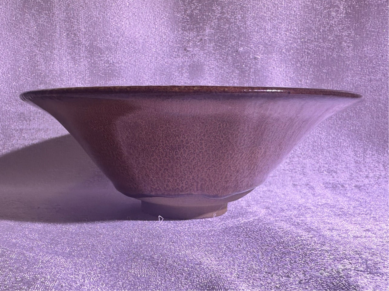 160mm*58mm Brown ox-blood red glaze yellow hare’s fur pattern flared mouth large vessel, home decoration by YangFeiYan