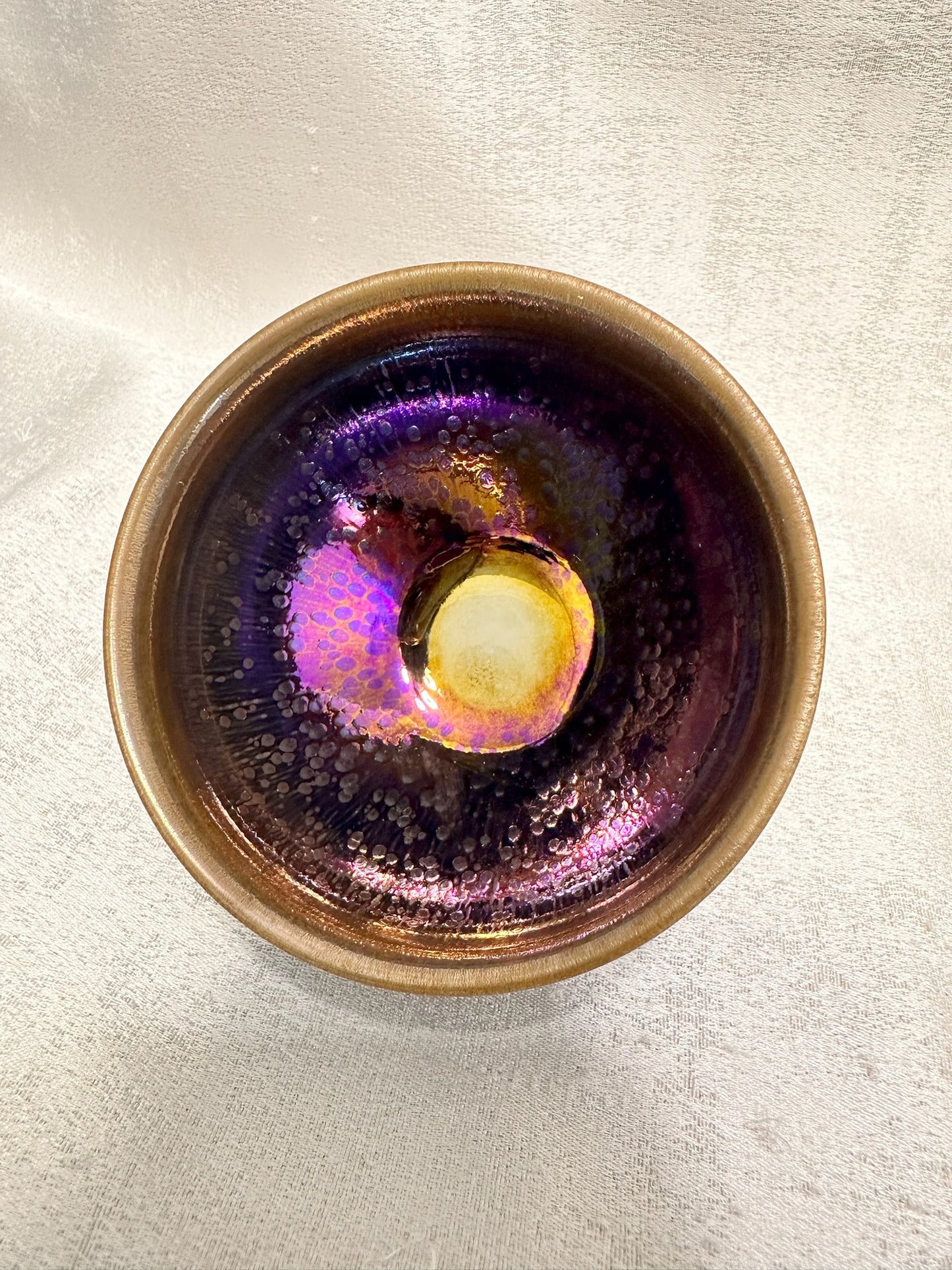 Black glaze iridescent color Yohen pattern general’s body shape cup, HuangJie