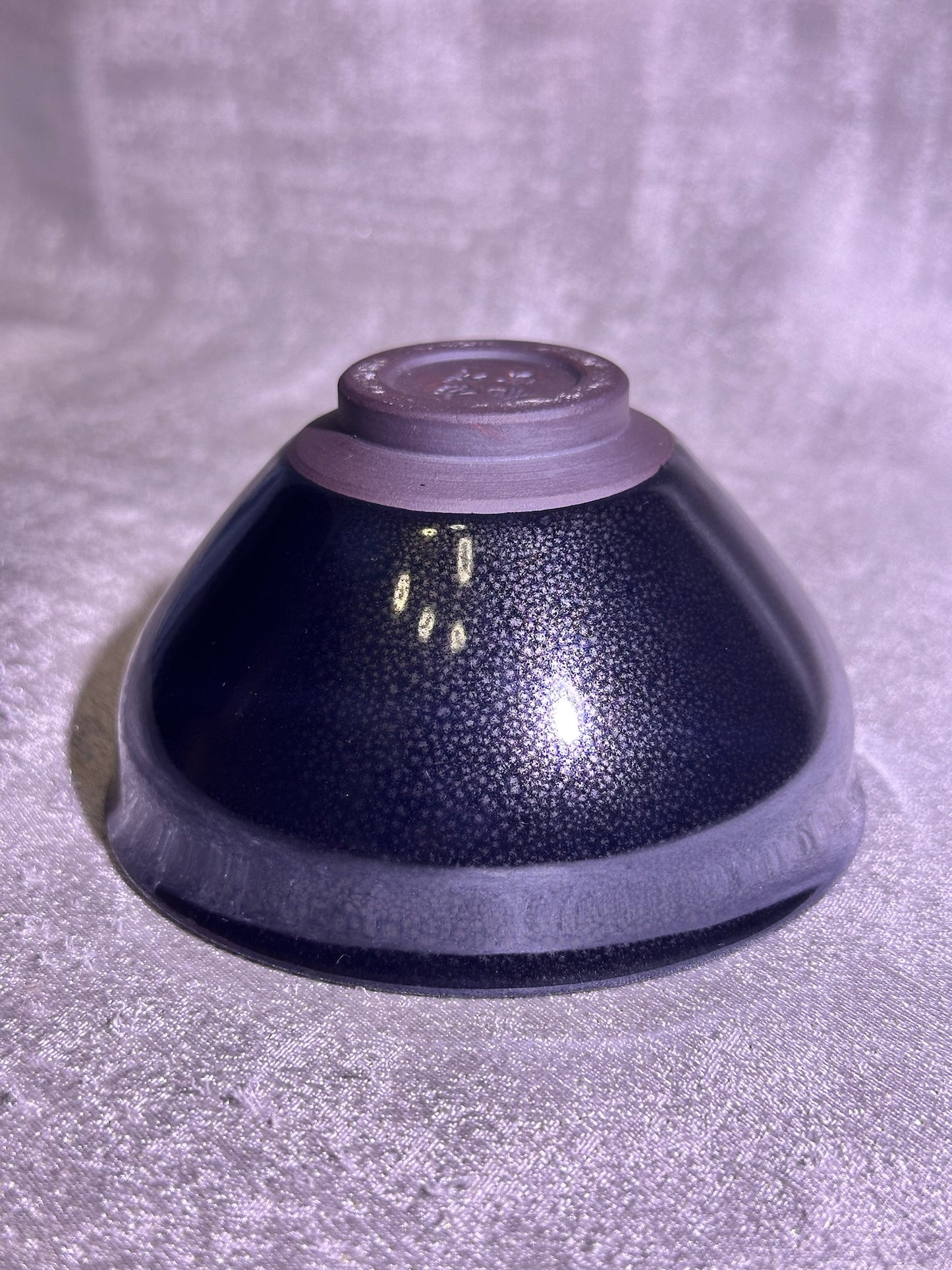 Cup8-Black gold glaze snow flake oil droplets pattern tied mouth shape by WangZhangLiang