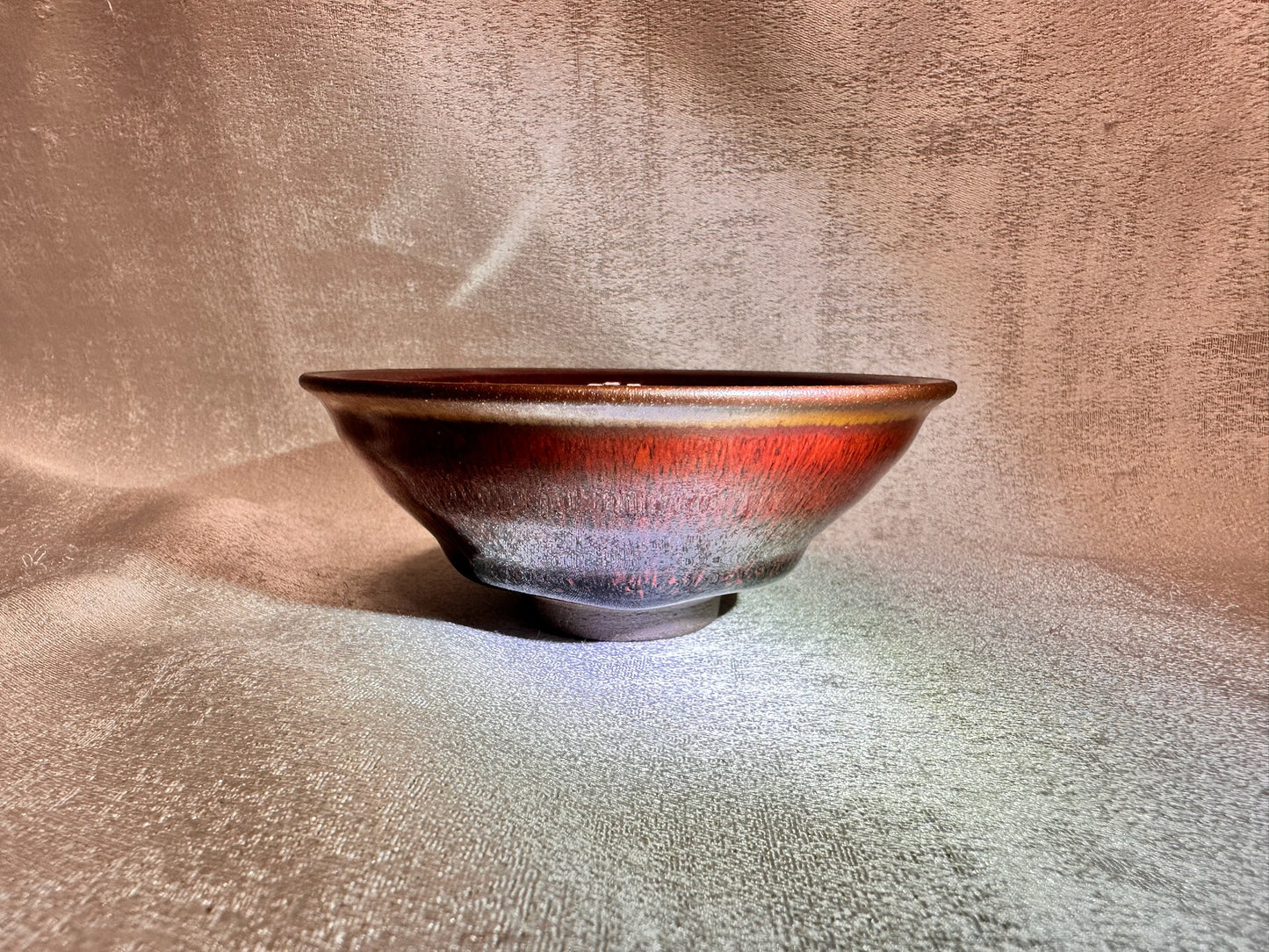 Black glaze ox-blood red hare’s fur pattern official’s hat shape cup, JinChangXing