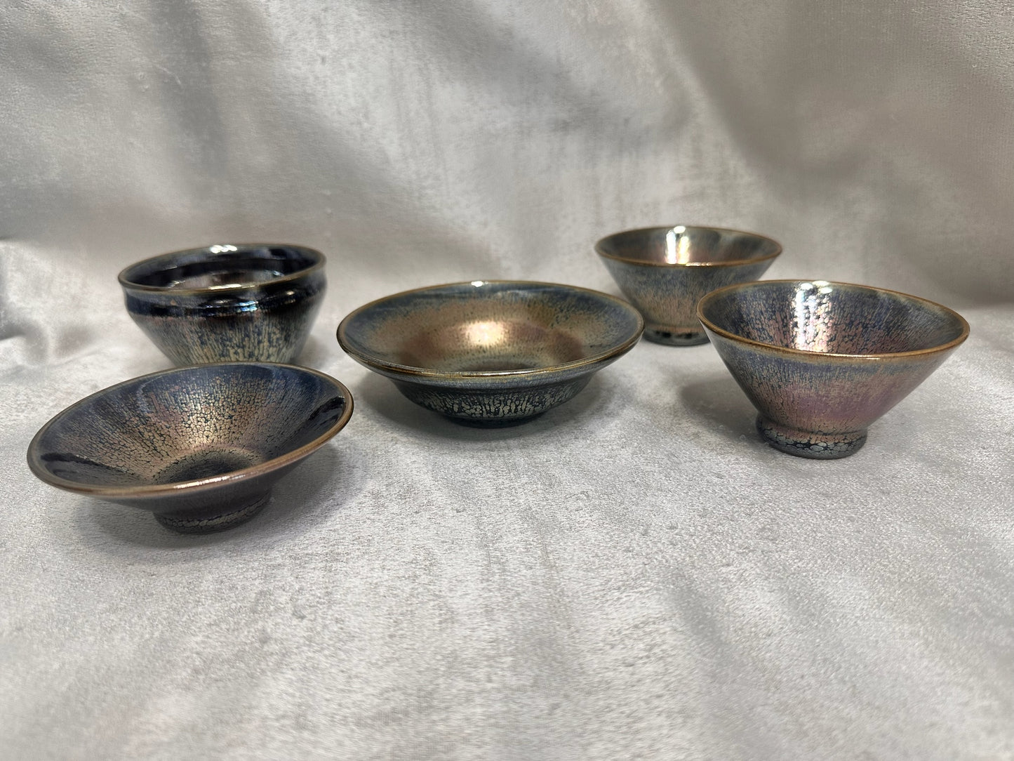 Fully glazed black gold glaze golden oil droplet pattern oil lamp shape cup