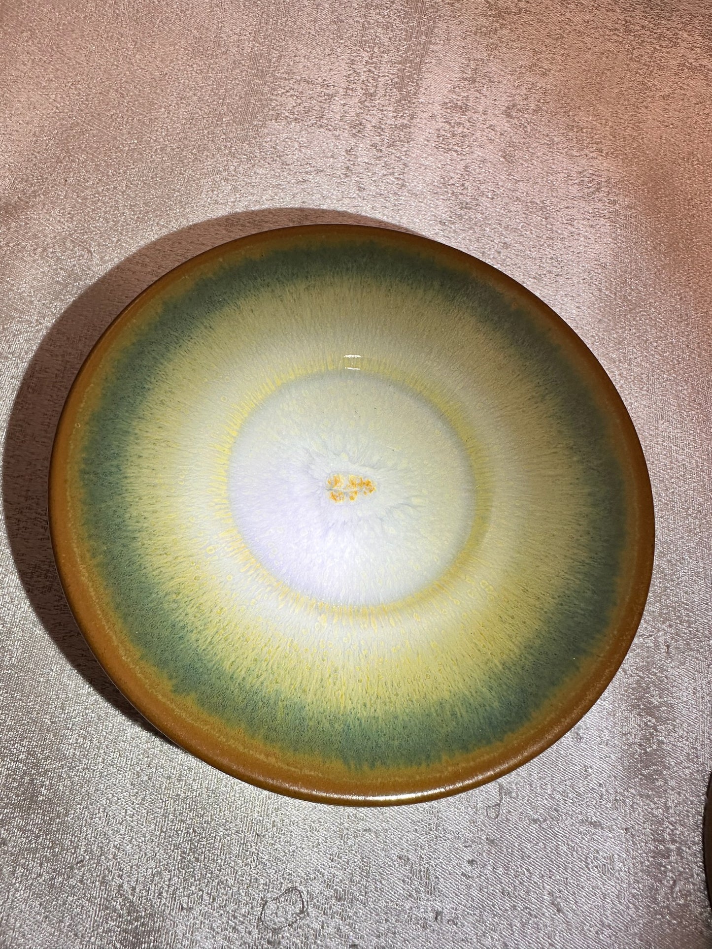 Green jade-like glaze green hare’s fur golden rim 3-piece Gaiwan set, GuPanHong