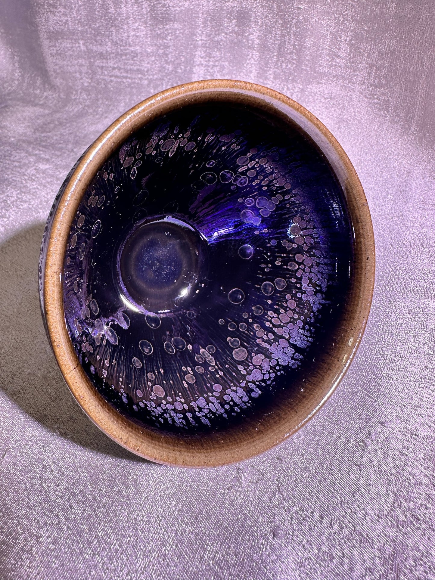 Dark purple glaze dazzling Yohen pattern unique tied mouth shape