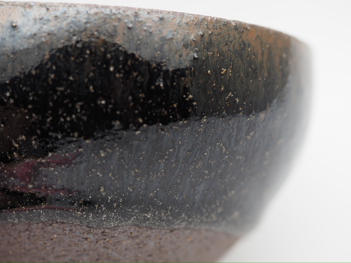 Black bronze oil droplet glaze rough clay monk bowl shape cup, DingGuiYun