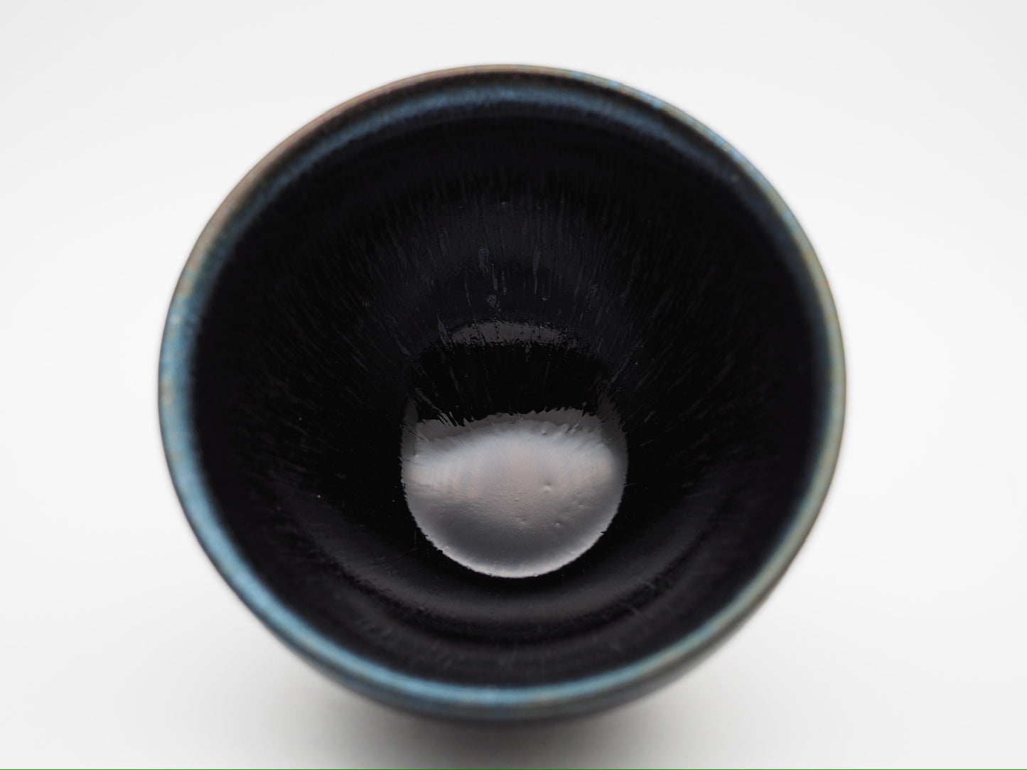 Black Gold Base Blue Hare's Fur Glaze Tie Mouth Shape Jianzhan Cup