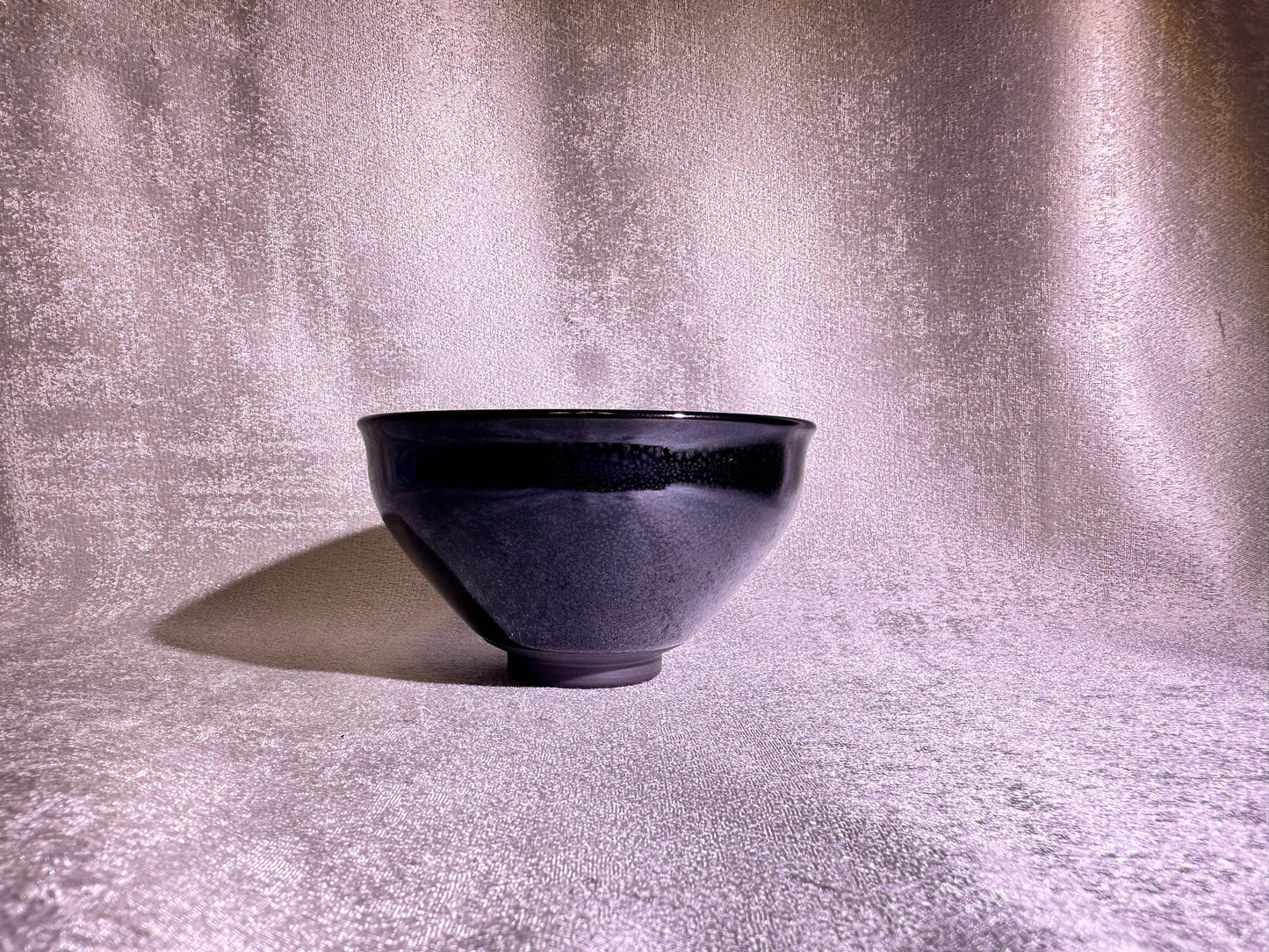 Cup8-Black gold glaze snow flake oil droplets pattern tied mouth shape by WangZhangLiang
