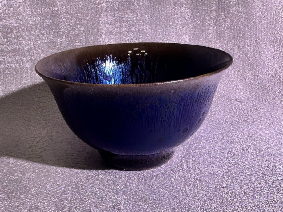 Black purple Yohen glaze thin clay body Yongle holding cup