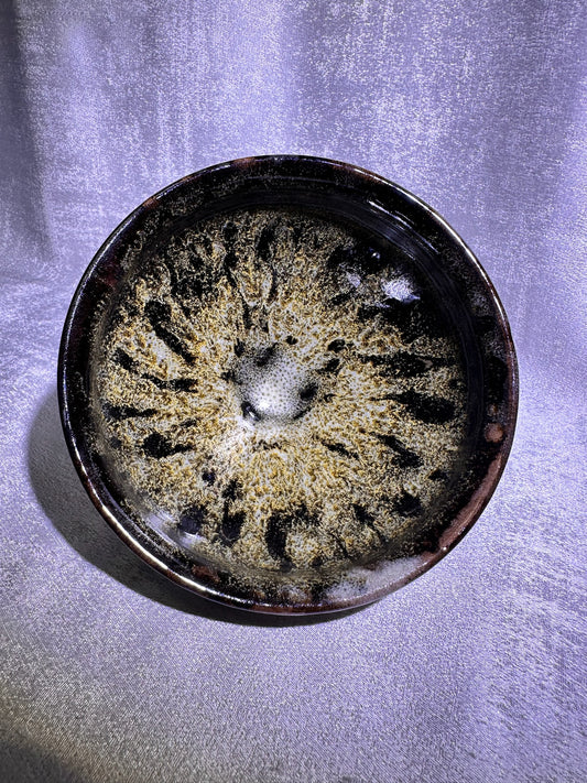 132mm*82mm Kiln transformed mountain river landscape scenery glaze tea whisking diancha tea bowl, YangFeiYan