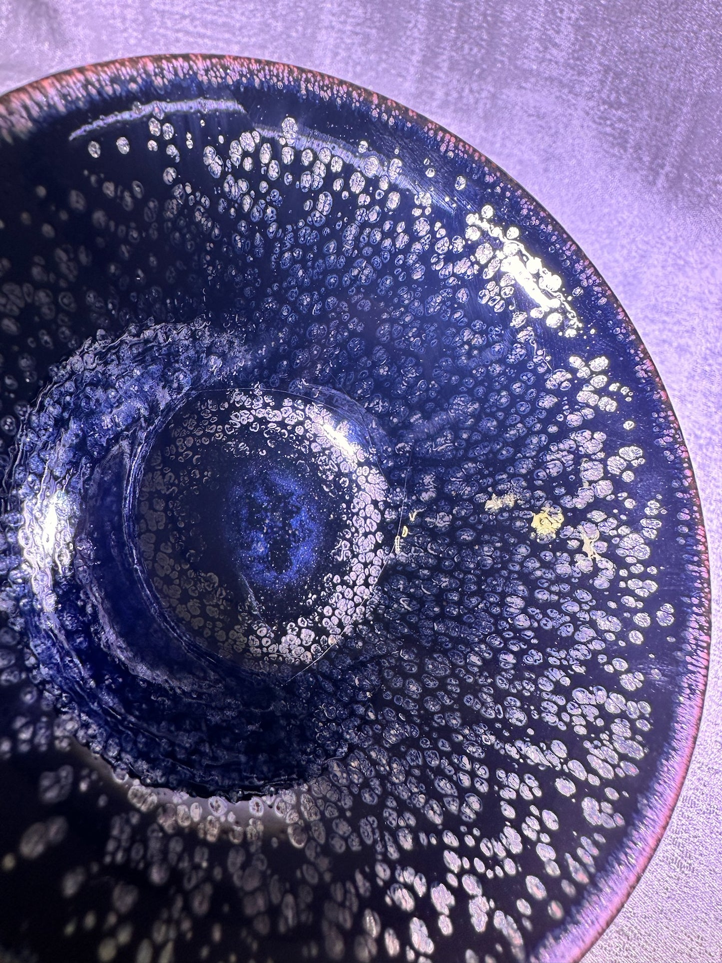 Cup23-Black gold glaze oil droplet pattern copper rim flared mouth shape cup home decoration by YeShiMing