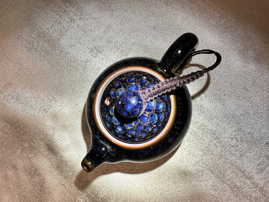 Black glaze mysterious blue partridge feather pattern tea pot, LianZhiHua