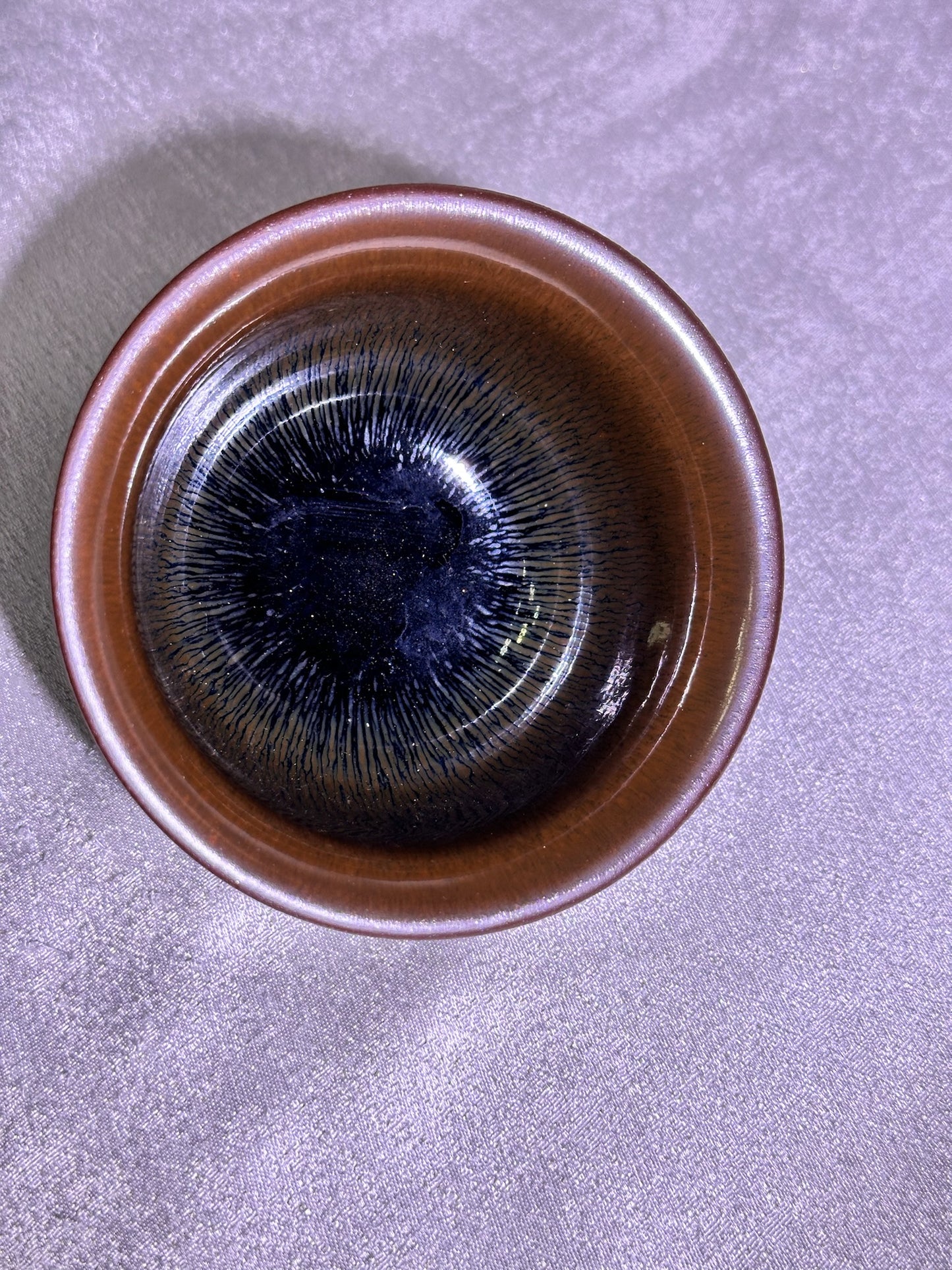 Ancient Song dynasty style black gold glaze brown hare’s fur pattern 3-piece Gaiwan set, ZoYunYuan