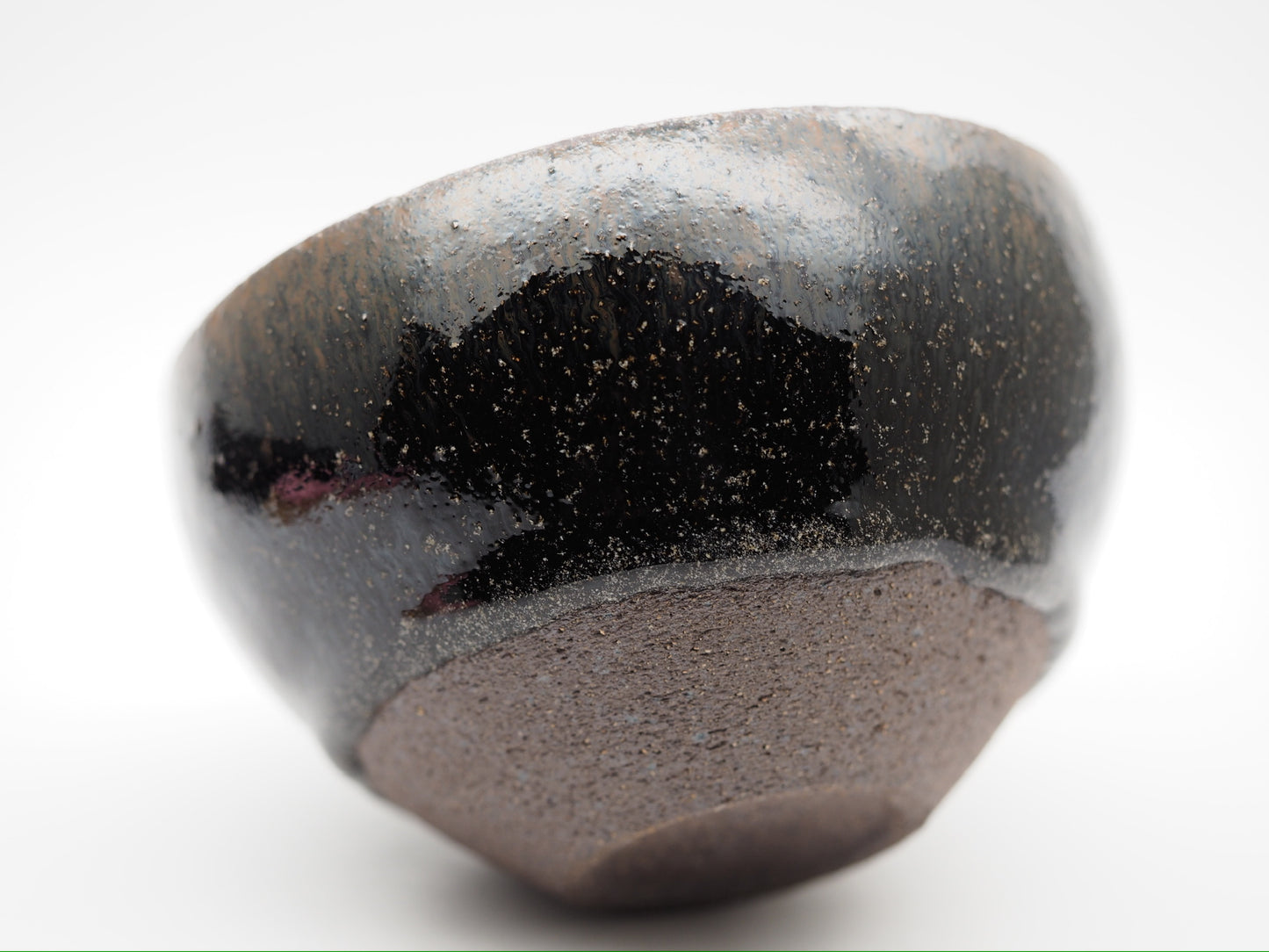 Black bronze oil droplet glaze rough clay monk bowl shape cup, DingGuiYun