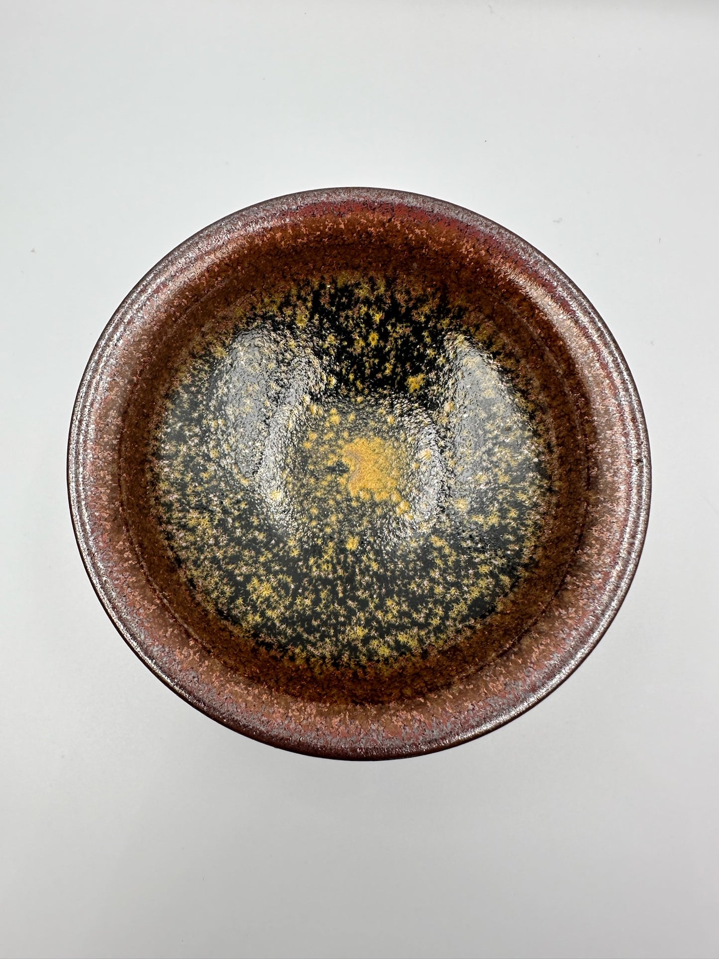 Flower moonlit night, black glaze yellow daisy and red flower pattern official’s hat cup