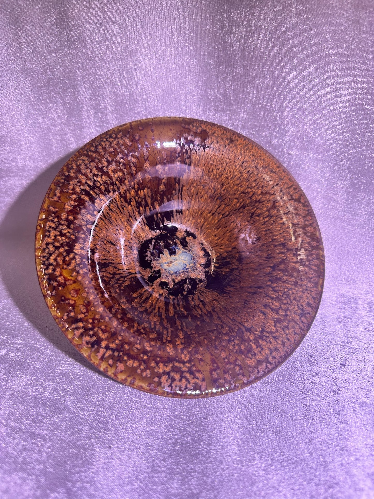 160mm*58mm Brown ox-blood red glaze yellow hare’s fur pattern flared mouth large vessel, home decoration by YangFeiYan