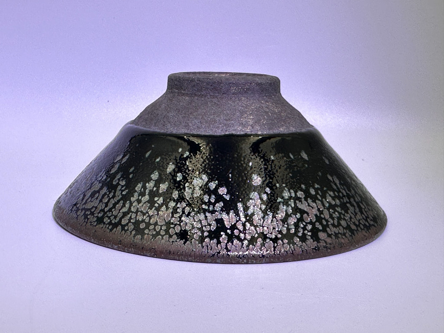 Black glaze silver oil droplet straw hat (douli) shape cup