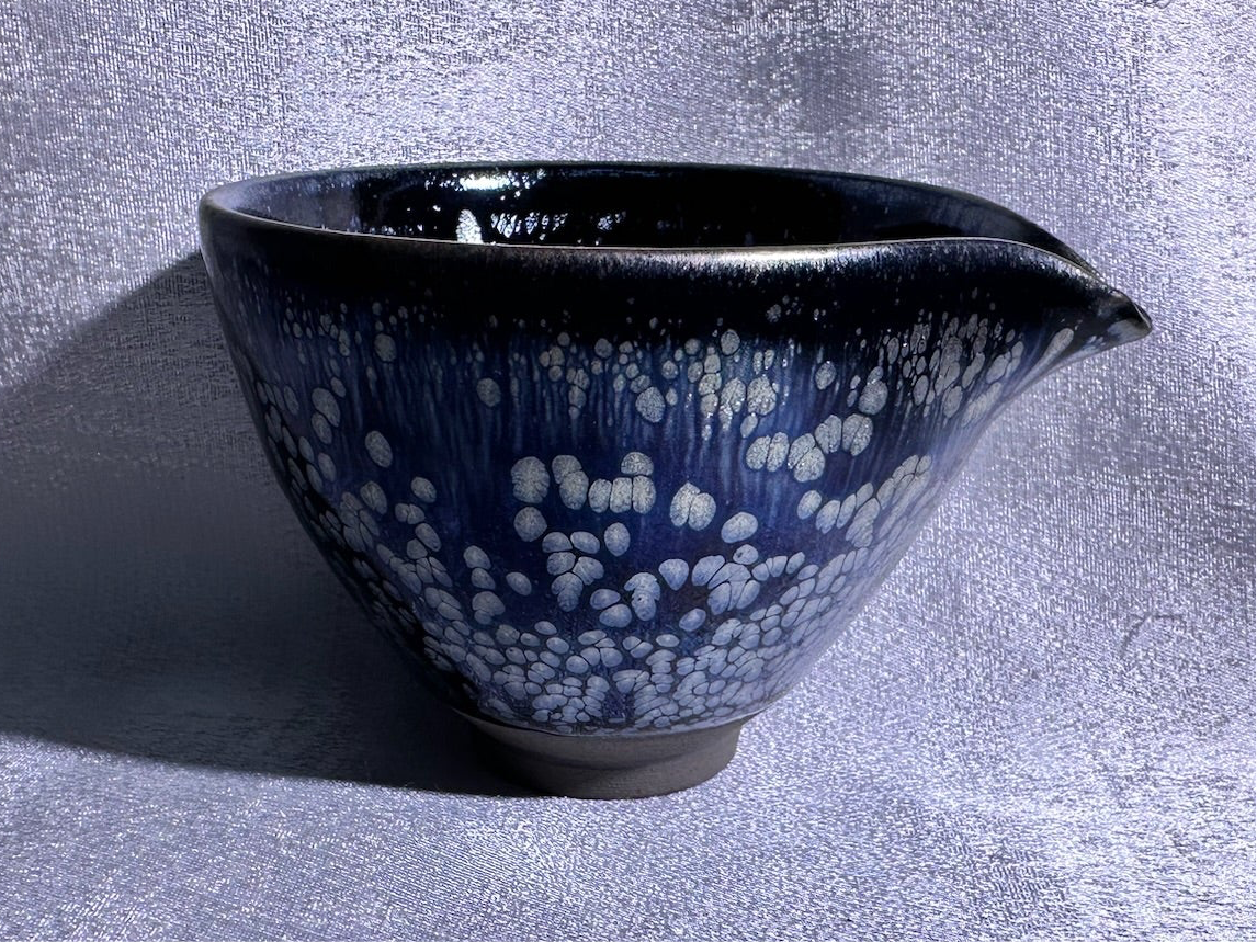 National Treasure Peony, black glaze silver oil droplet peony pattern sharing cup