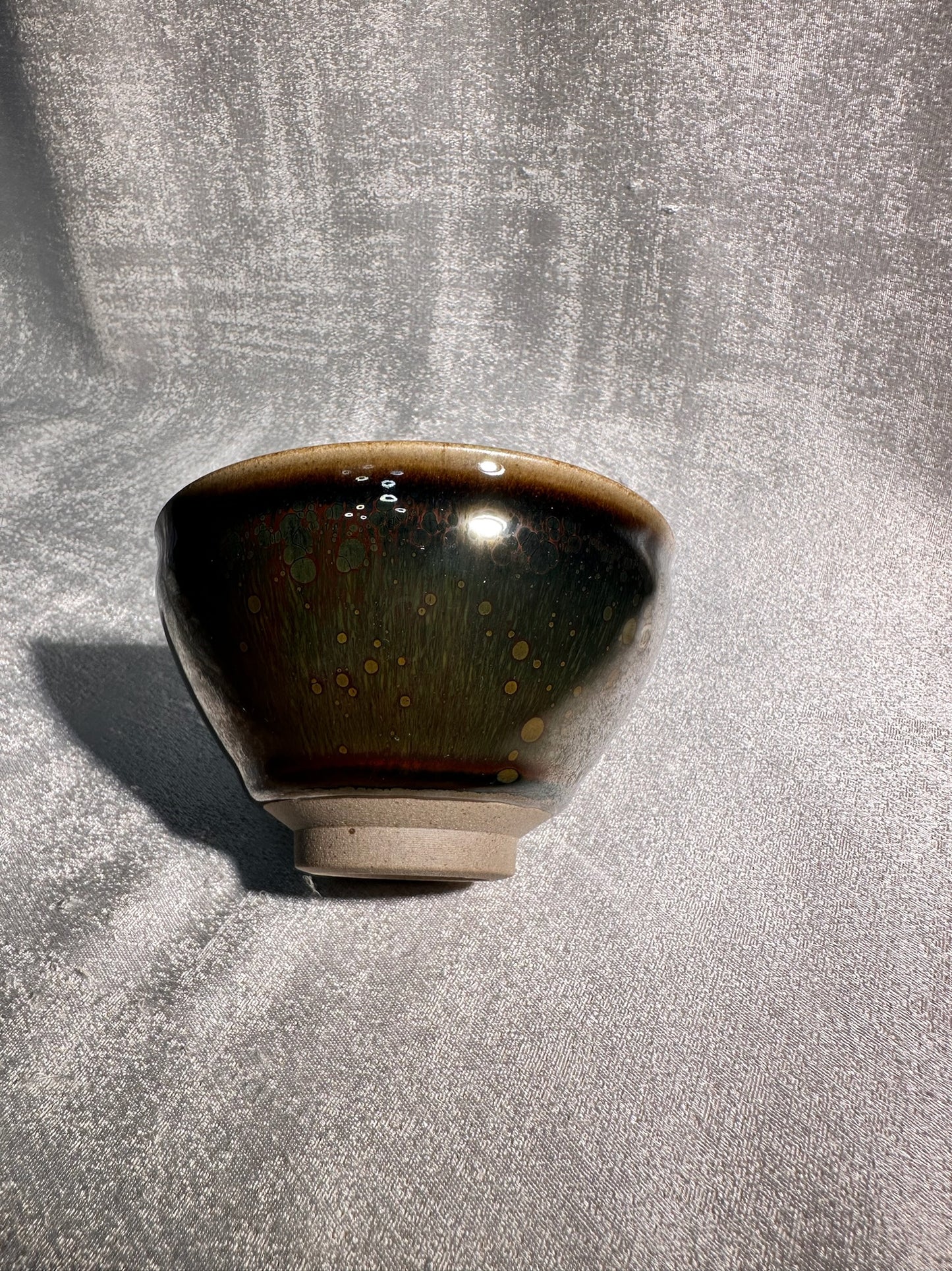 Cup13-Red halo oil droplet Yohen glaze blue hare’s fur Tied mouth Jianzhan cup