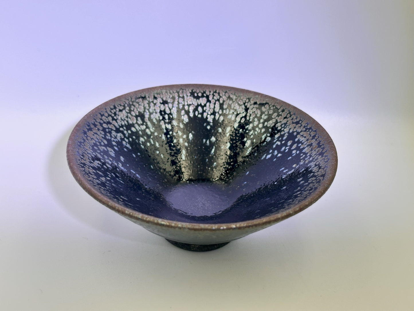 Black glaze silver oil droplet straw hat (douli) shape cup
