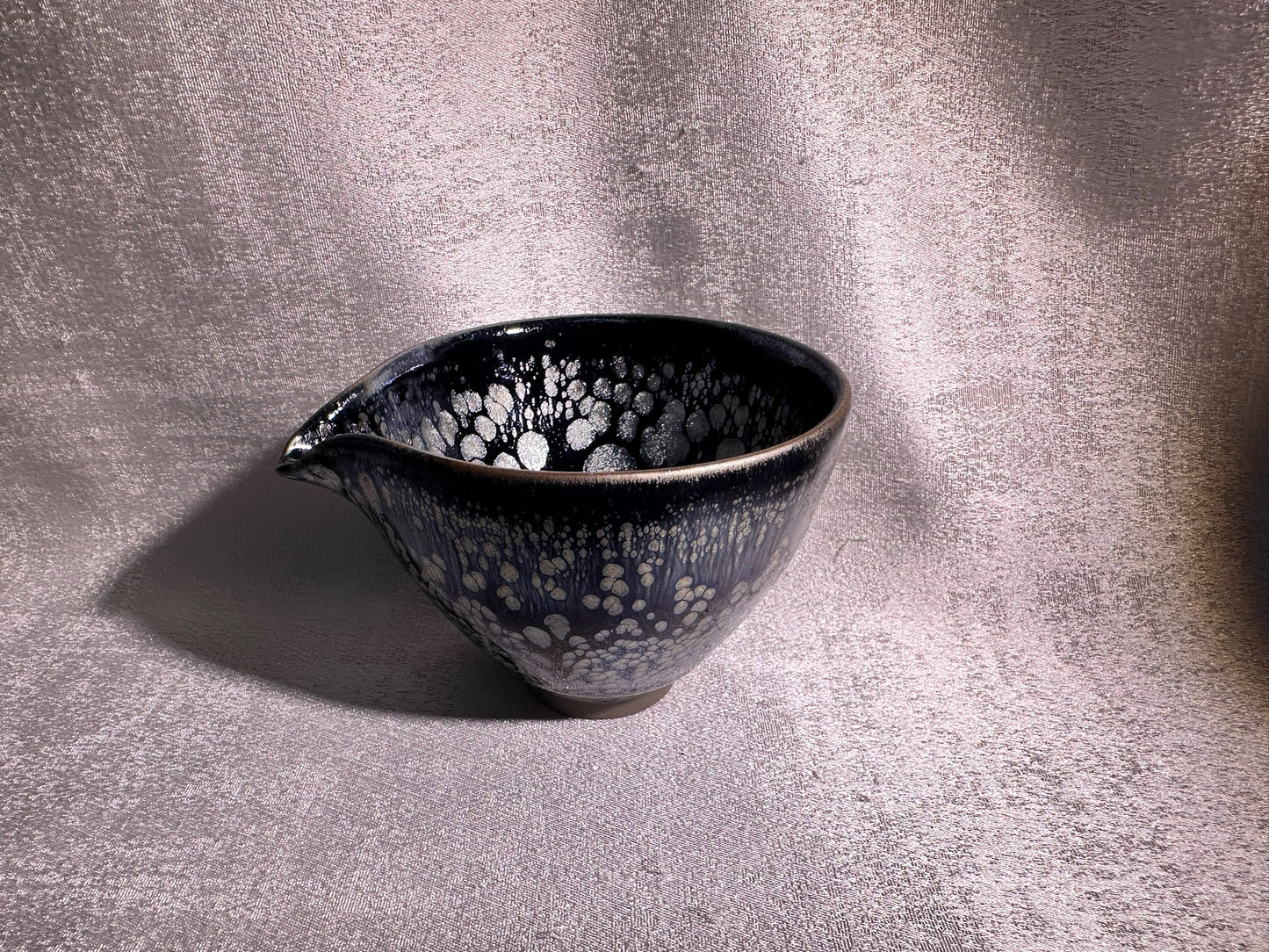 National Treasure Peony, black glaze silver oil droplet peony pattern sharing cup