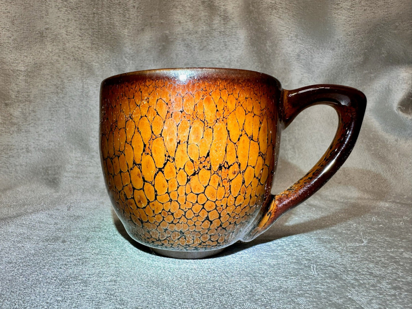 Black glaze golden orange partridge feather pattern ox-blood red rim coffee cup mug, limited edition, JiPeiFu