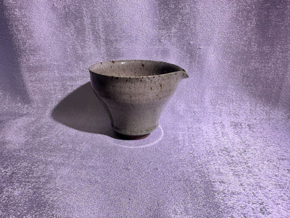 Elegant jade-like tea foam color glaze tea sharing cup, aged mud clay body, YangFeiYan