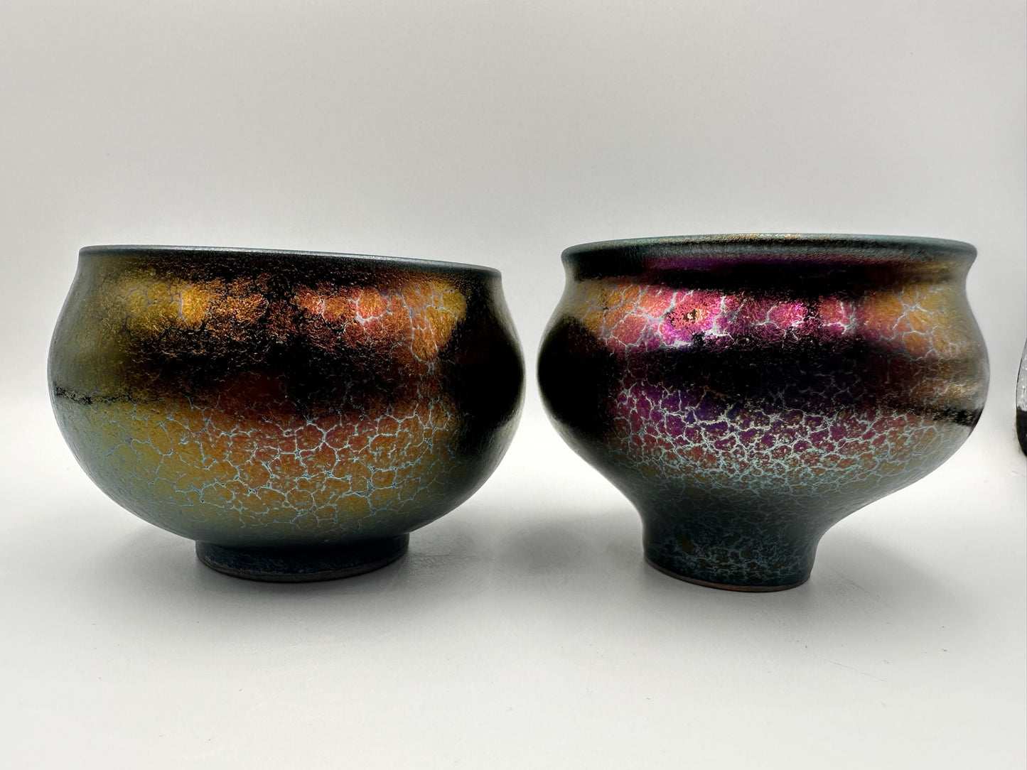 Black glaze purple oil droplet gourd shape double cup, TongMiXiong