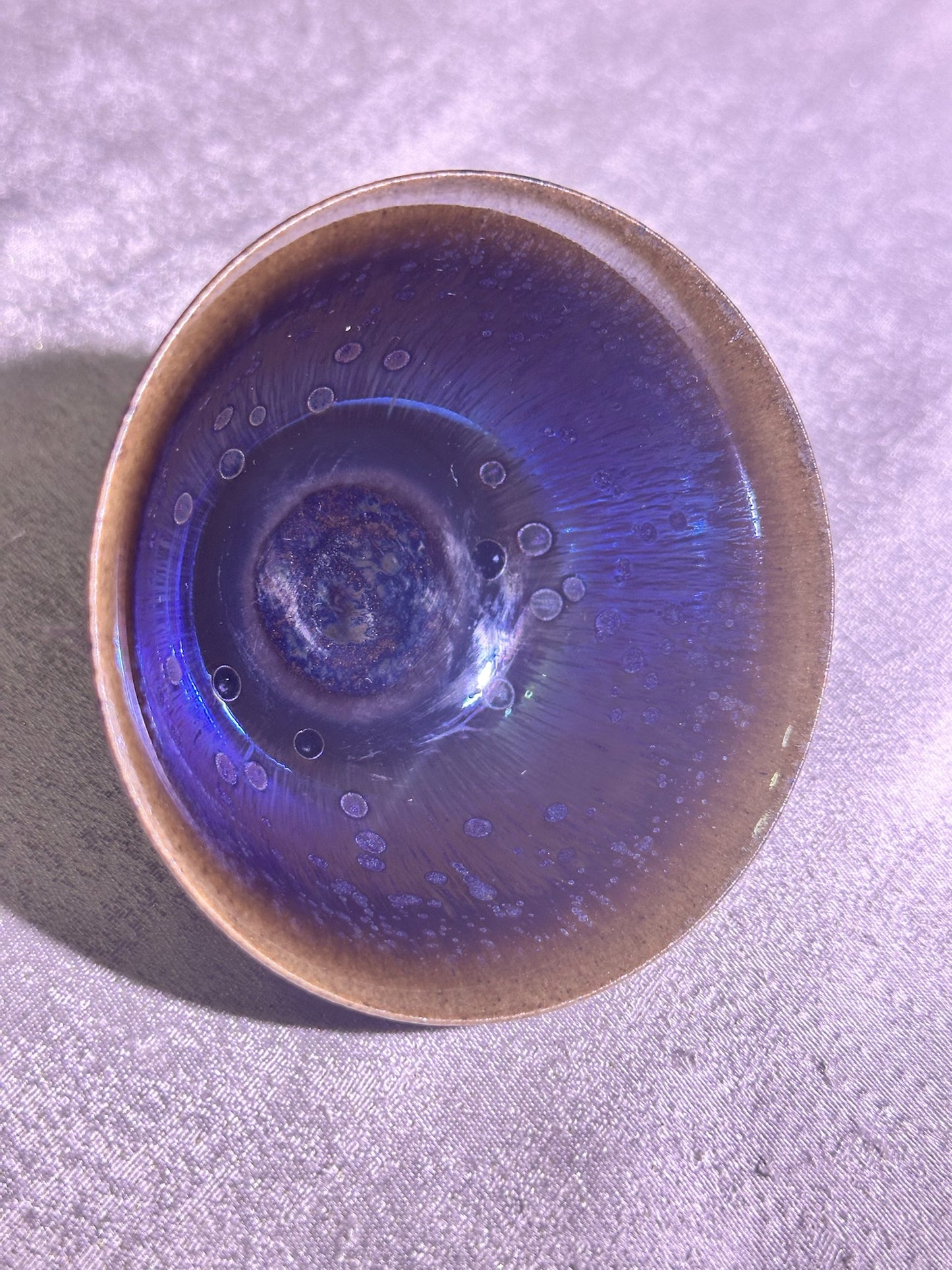 Black purple Yohen glaze thin clay body Yongle holding cup