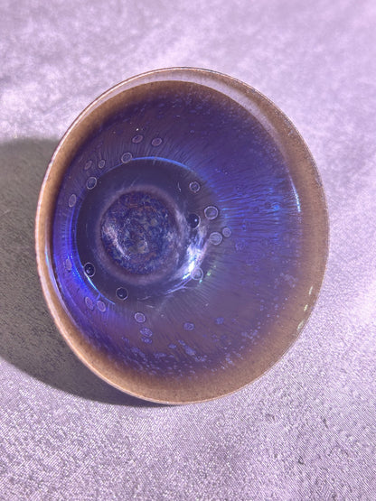 Black purple Yohen glaze thin clay body Yongle holding cup