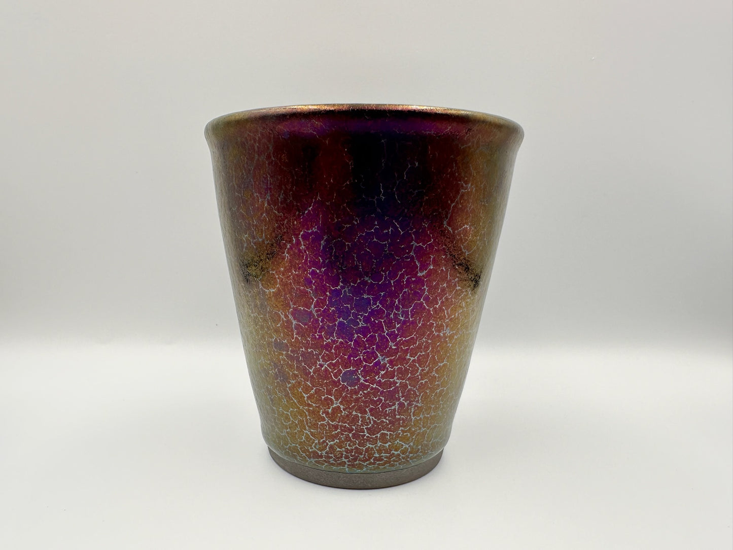 Black glaze purple gold glaze, heavenly pearl, silver lighting pattern beer cup, TongMiXiong