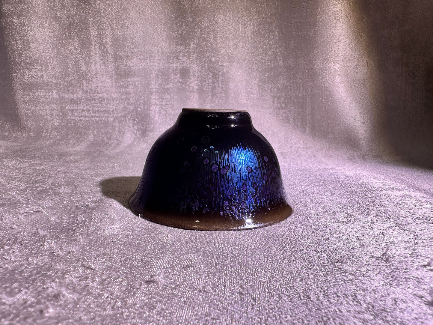 Black purple Yohen glaze thin clay body Yongle holding cup