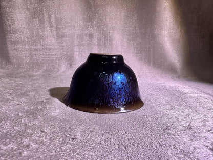 Black purple Yohen glaze thin clay body Yongle holding cup