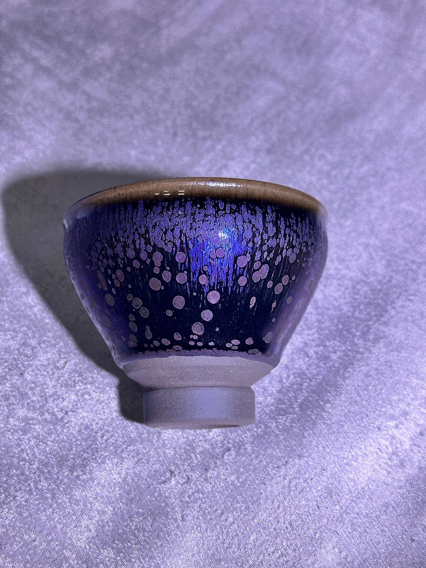 Dark purple glaze dazzling Yohen pattern unique tied mouth shape