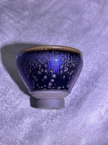 Dark purple glaze dazzling Yohen pattern unique tied mouth shape