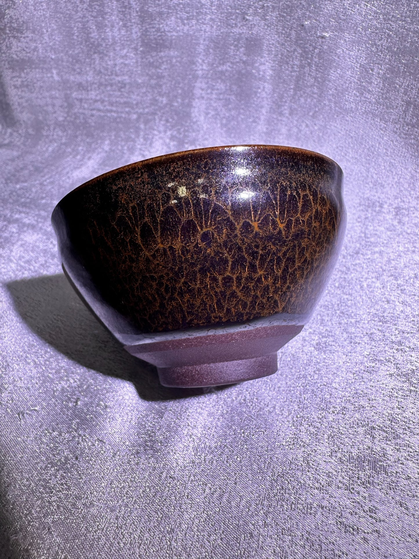 Bodhi tree pattern brown and red glaze tied mouth shape, YangFeiYan