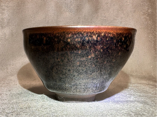 Black glaze golden partridge pattern ox-blood red tied mouth shape, JiPeiFu