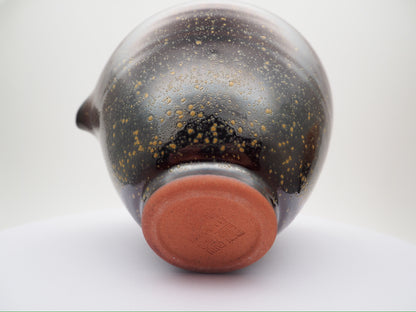 Red Brown Yello-flower Droplet Glaze Sharing Pot