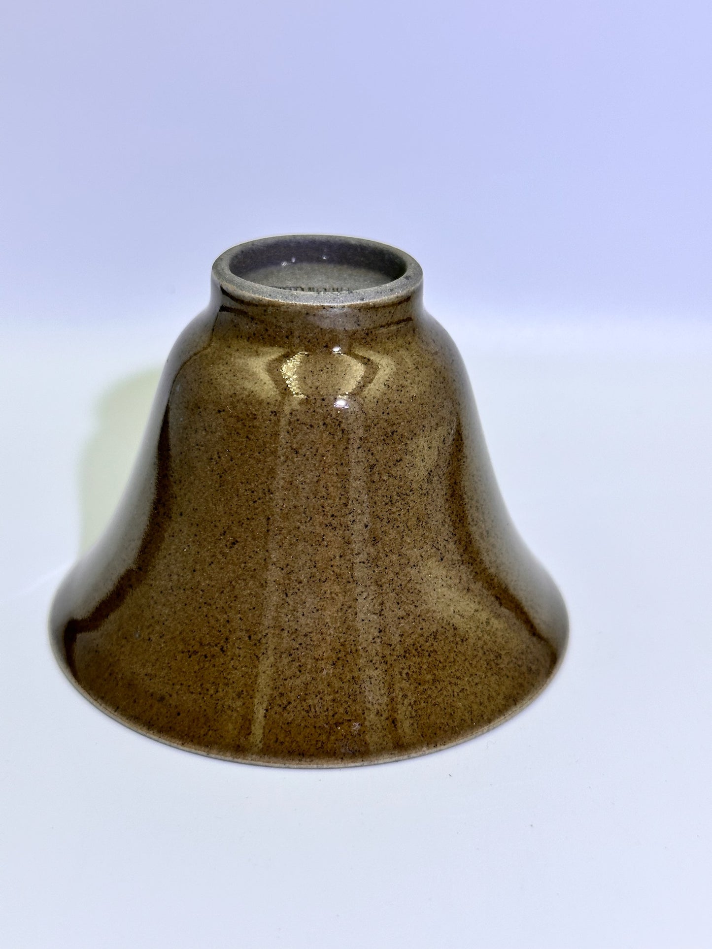 Tea foam color jade-like glaze, ice crackles thin clay body bell shape cup