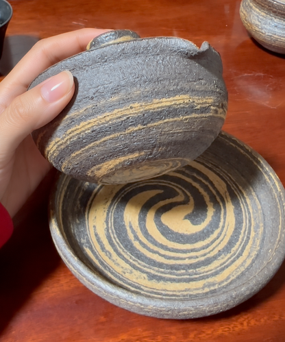 Wabi-Sabi Spiral Treasure Pot