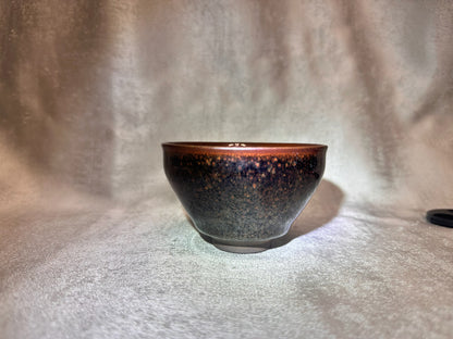Black glaze golden partridge pattern ox-blood red tied mouth shape, JiPeiFu