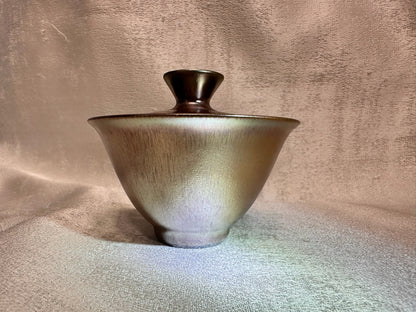 Rose gold glaze hare’s fur 2-piece Gaiwan set, super thin clay body