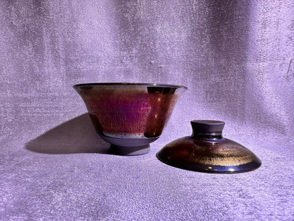 Golden glaze golden purple hare’s fur 2-piece Gaiwan, YangFeiYan