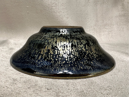 Fully glazed black gold glaze golden oil droplet pattern oil lamp shape cup