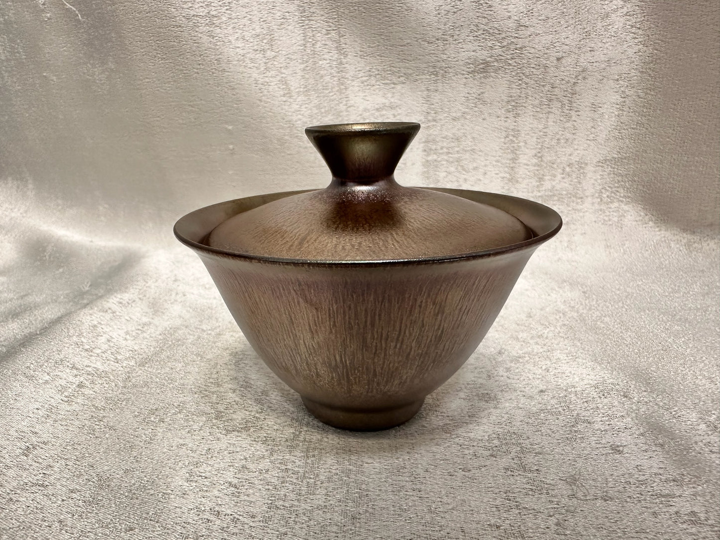Rose gold glaze hare’s fur 2-piece Gaiwan set, super thin clay body